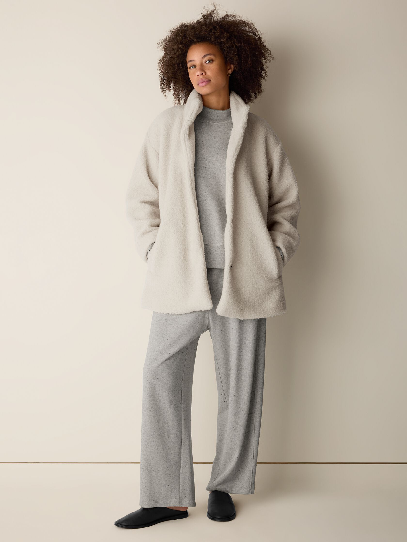 Wool Fluff&nbsp;Stand Collar Coat