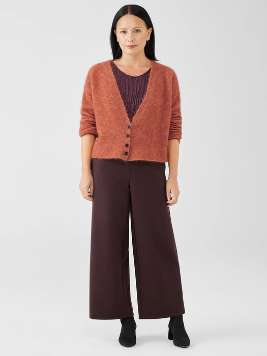 Mohair Plush Melange Cropped Cardigan | EILEEN FISHER