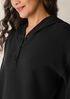 Waffle Cotton Blend Doubleknit Hooded Top