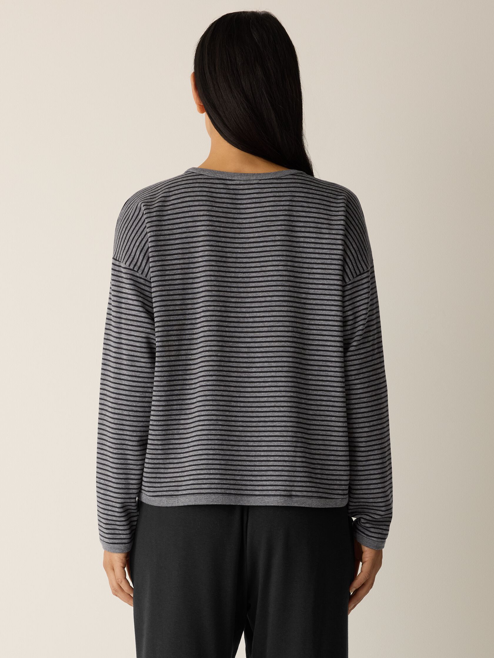 Striped Cozy Brushed Terry Box-Top