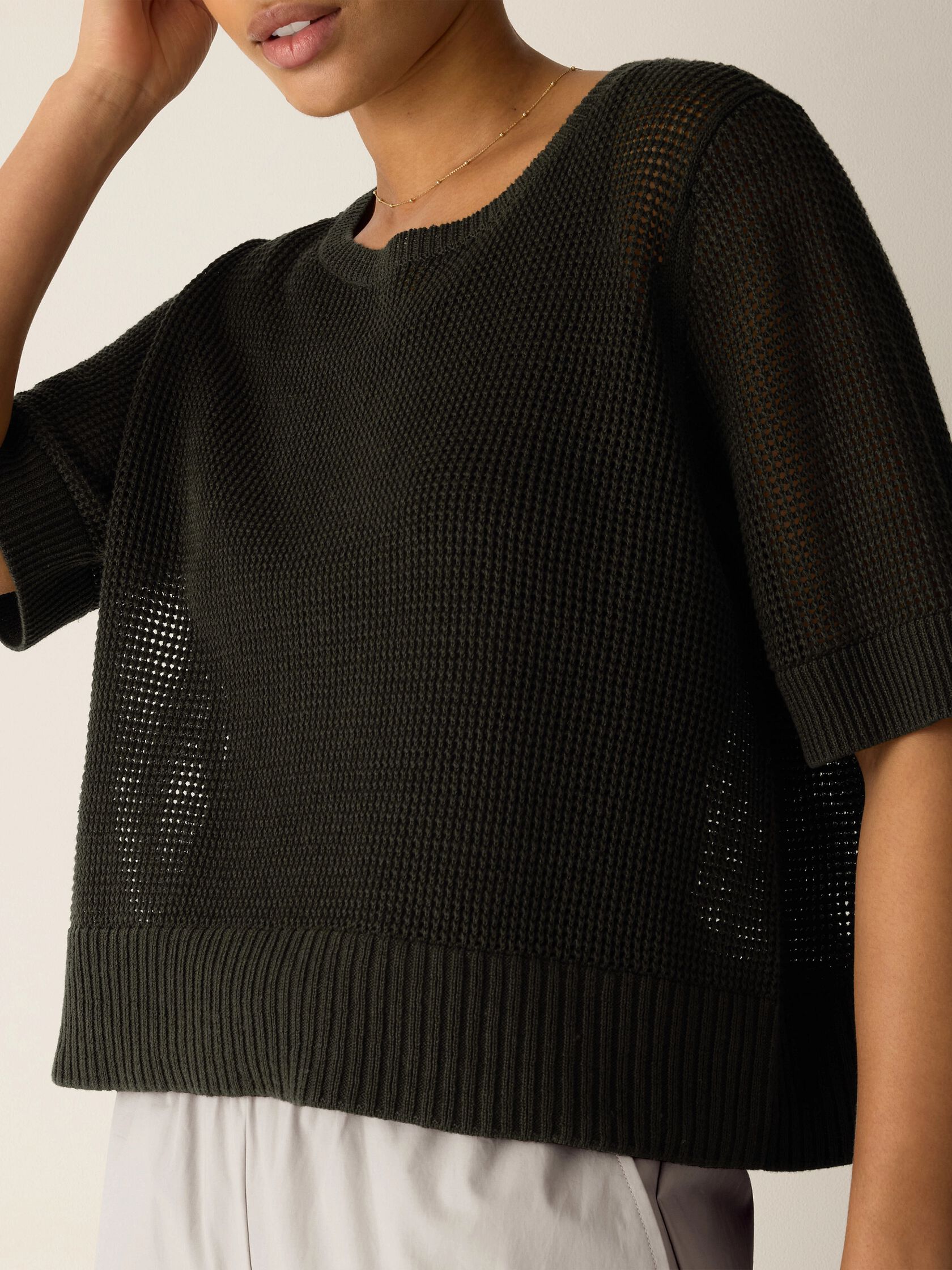 Organic Linen Cotton Round Neck Top