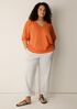 Garment-Dyed Organic Cotton Terry V-Neck Top