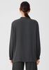 Silk Georgette Crepe Mandarin Collar Shirt