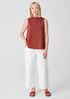 Pima Cotton Stretch Jersey Funnel Neck Tank