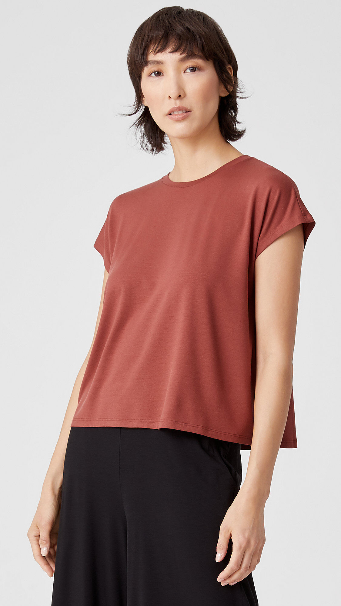 Fine Jersey Square Top | EILEEN FISHER