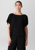 Woven Plissé Dolman Sleeve Top