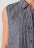 Puckered Organic Linen Sleeveless Shirt