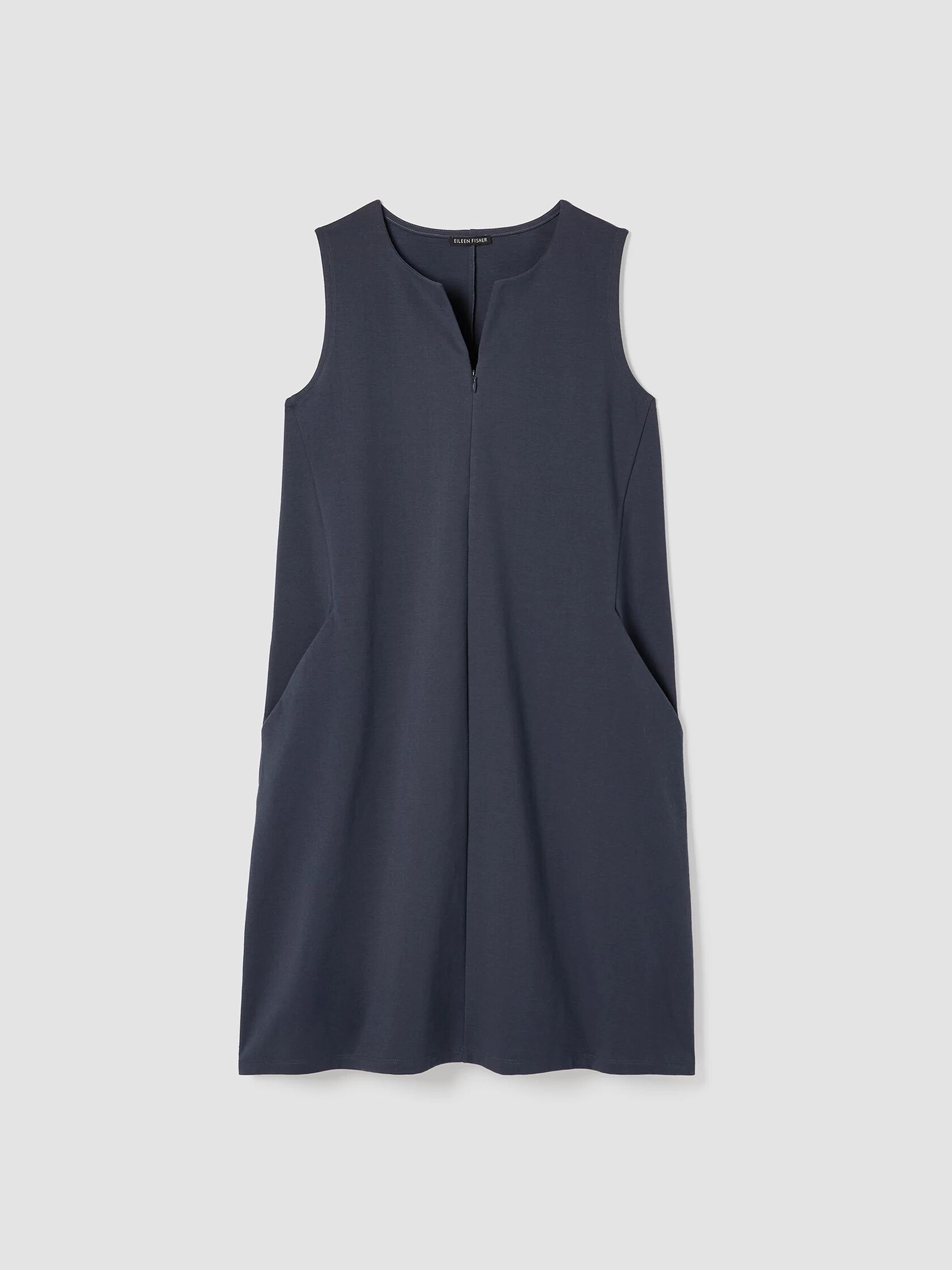 Cotton Blend Ponte Zip-Up Dress