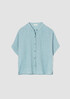 Puckered Organic Linen Short-Sleeve Shirt