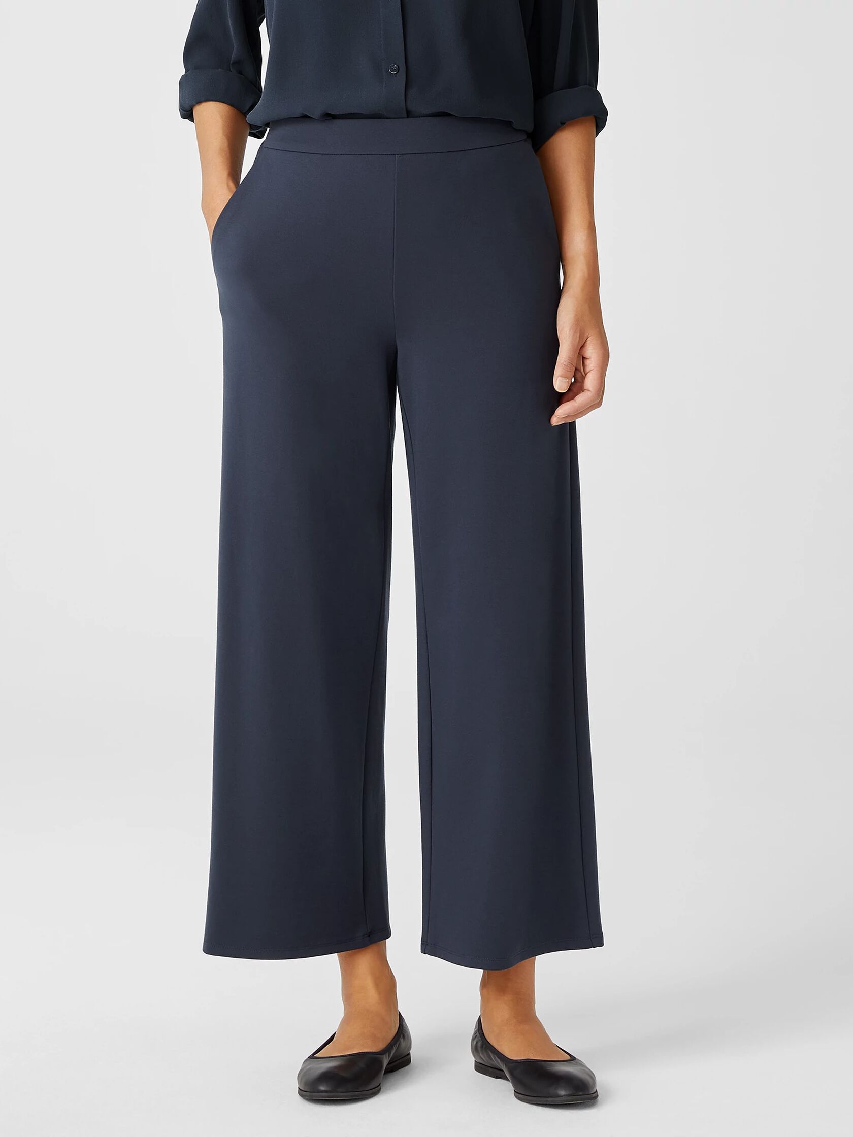 Washable Flex Ponte Wide-Leg Pant