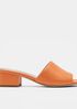 Tea Leather Slide Sandal