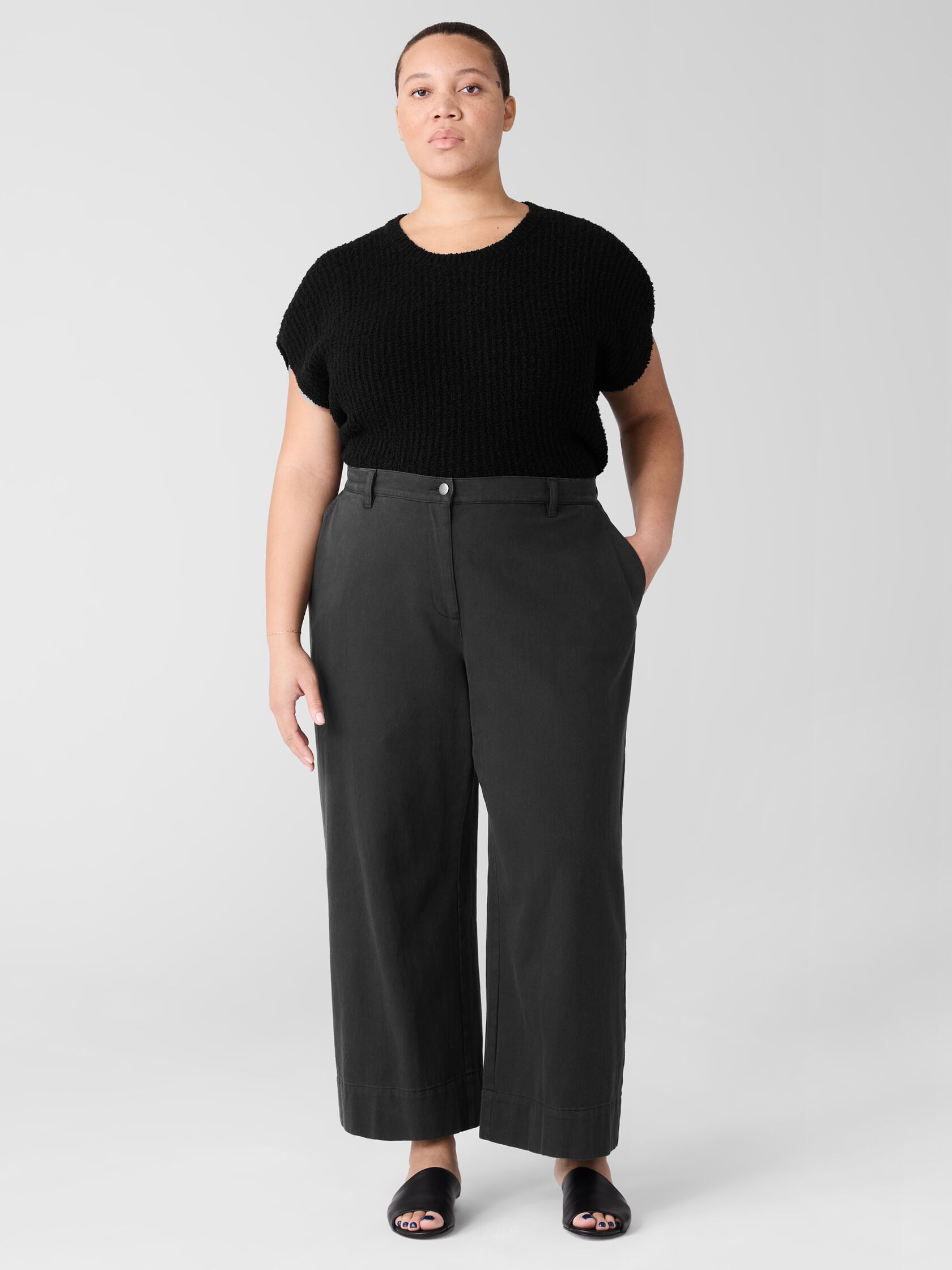 Garment-Dyed Utility Cotton Wide-Leg Pant
