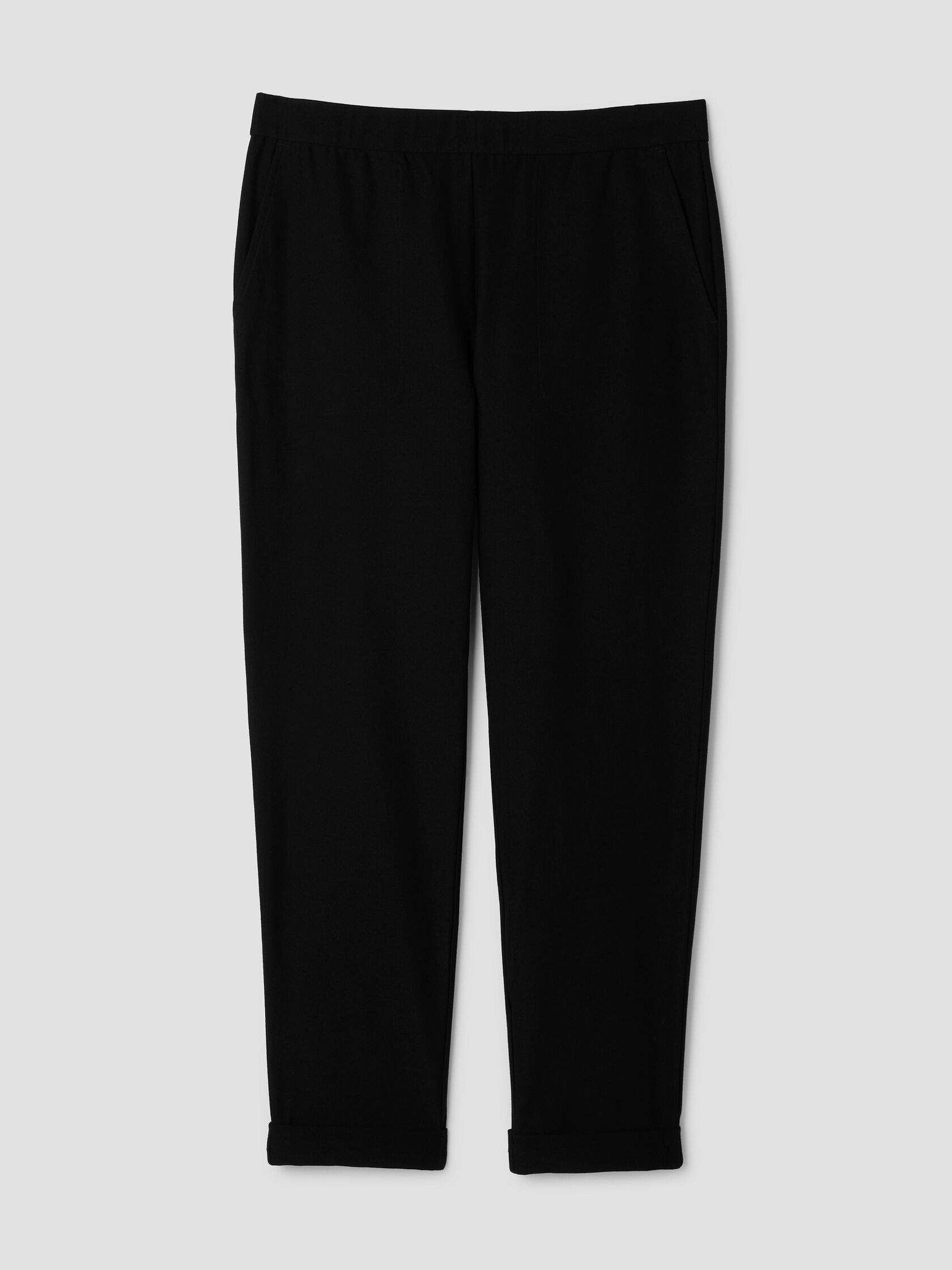 Washable Stretch Crepe Cuffed Pant