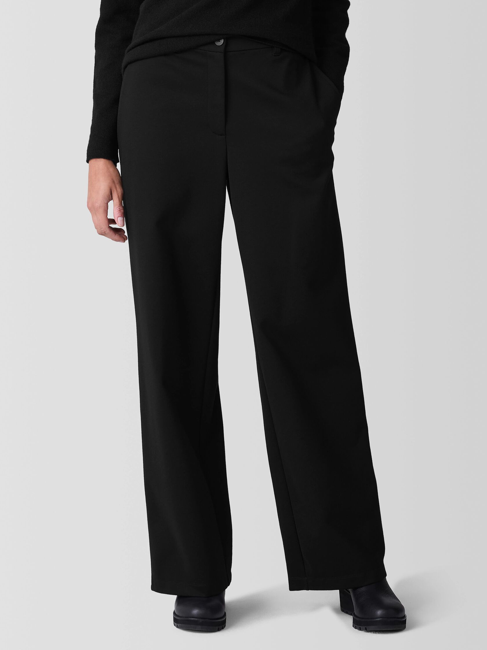 Washable Flex Ponte Wide Trouser Pant
