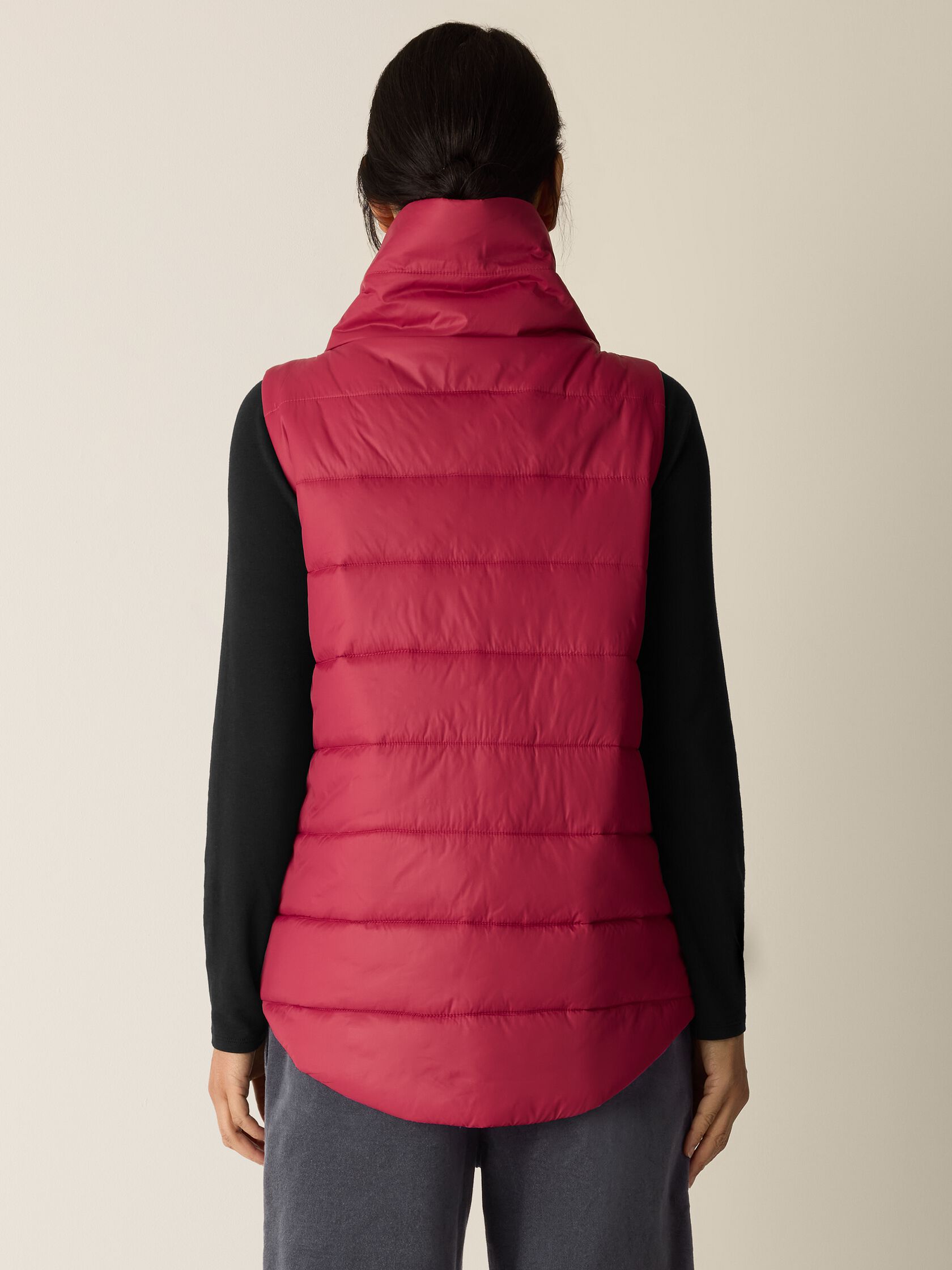 Eggshell Recycled Nylon Stand Collar Vest