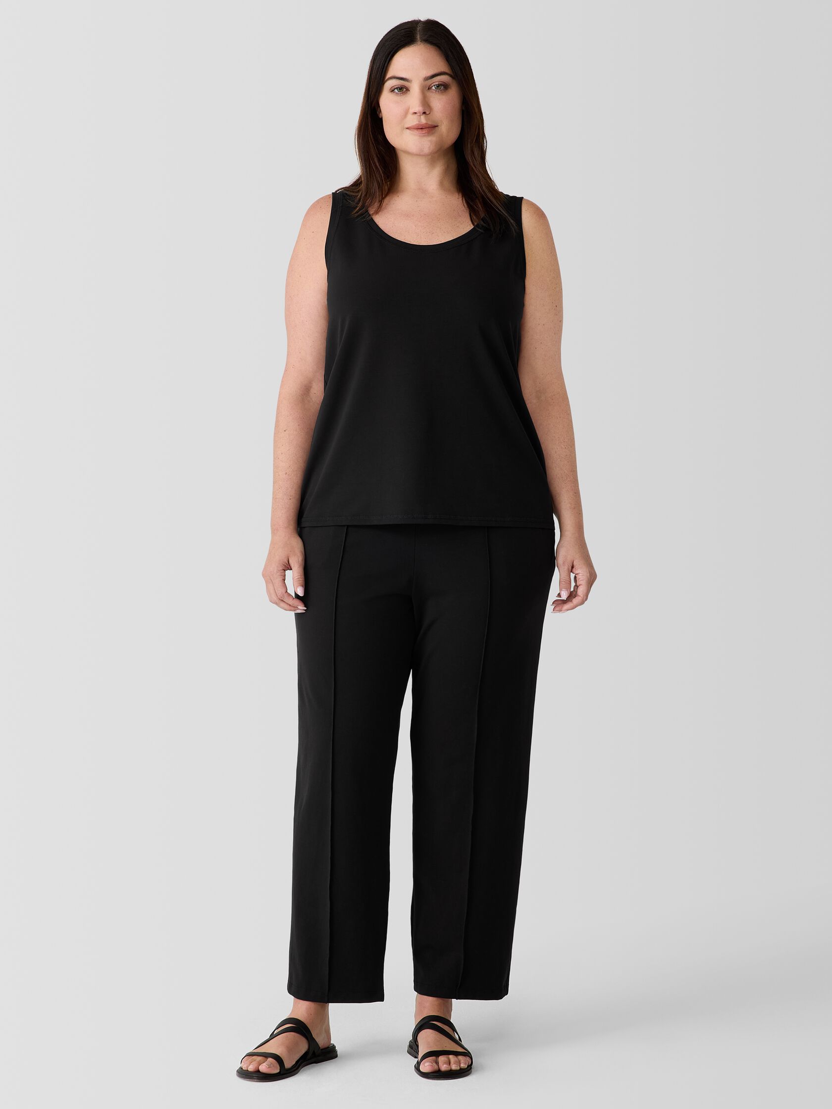 Pima Cotton Stretch Jersey Scoop Neck Tank