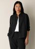 Cotton Blend Stripe Stitch Flight Jacket