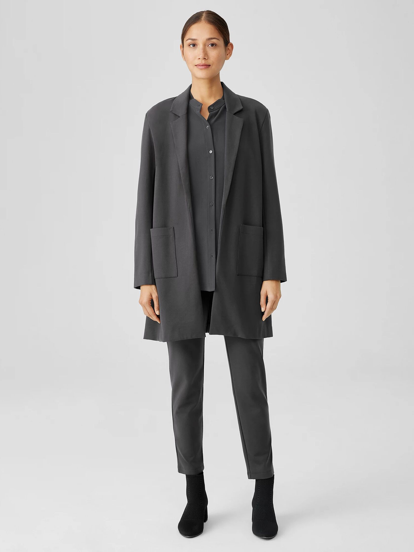 Washable Flex Ponte Long Blazer