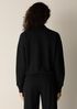 Waffle Cotton Blend Doubleknit High Collar Henley Top