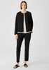 Cotton Ponte Zip-Front Jacket