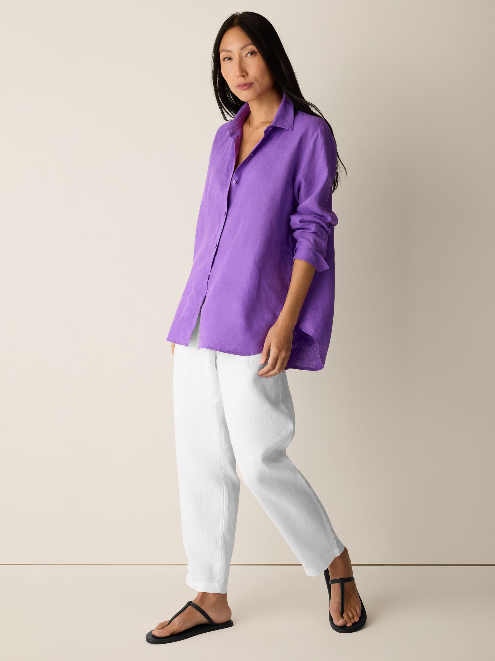 Organic Handkerchief Linen Classic Collar Shirt