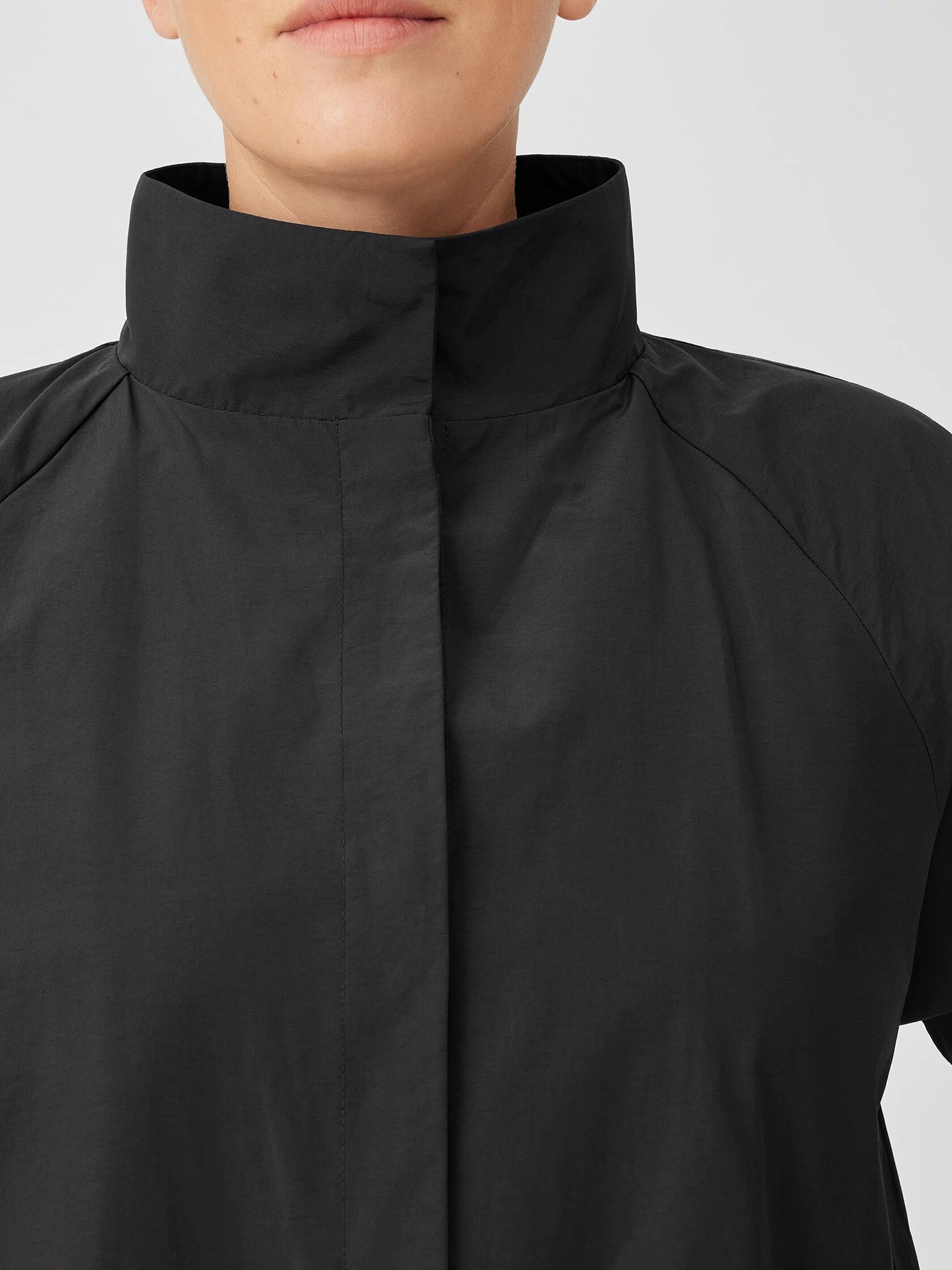 Light Cotton Nylon Stand Collar Coat