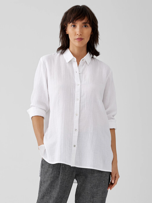 Organic Cotton Ripple Classic Collar Shirt