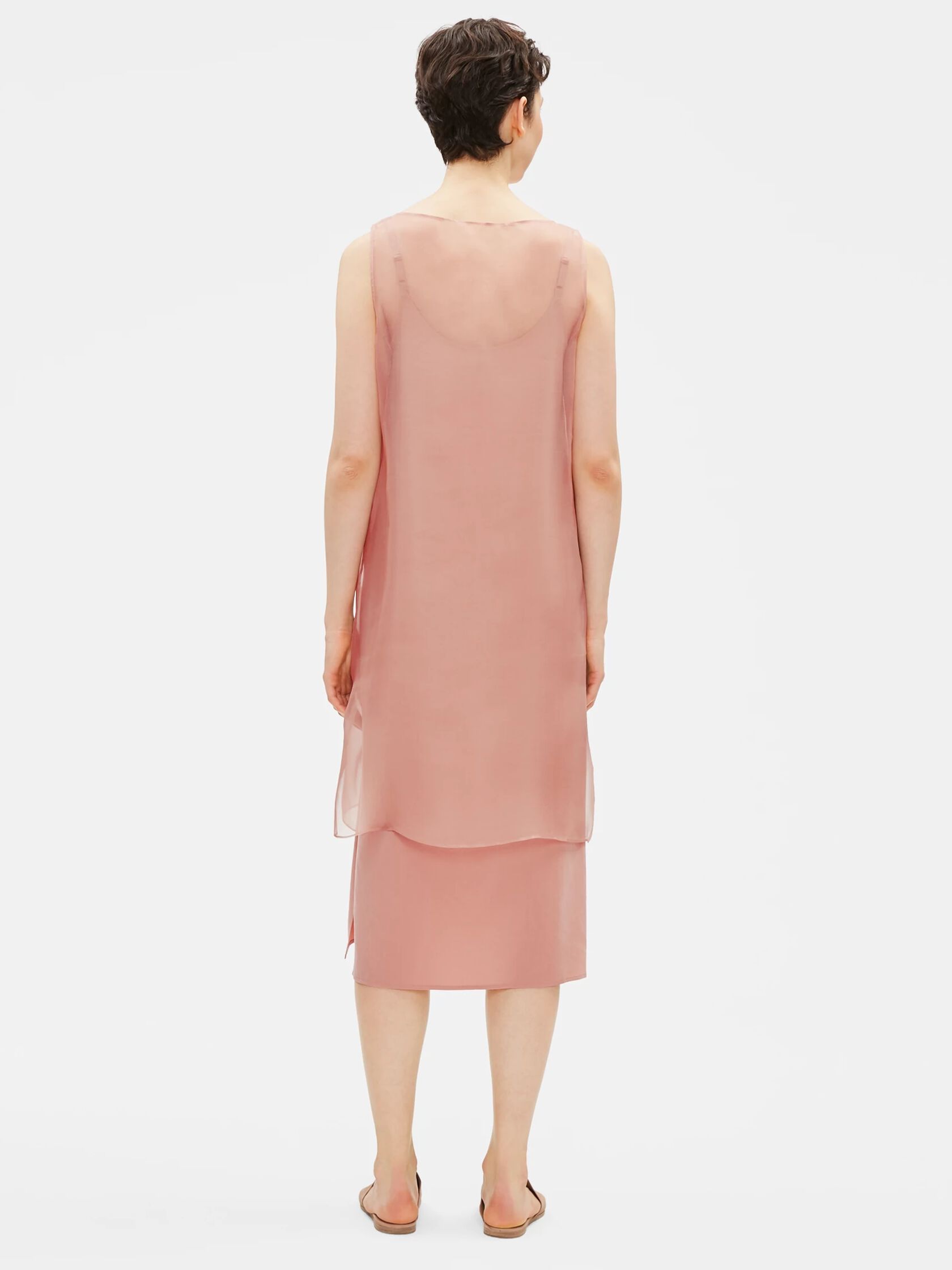 Washed Silk Organza Layering Dress EILEEN FISHER