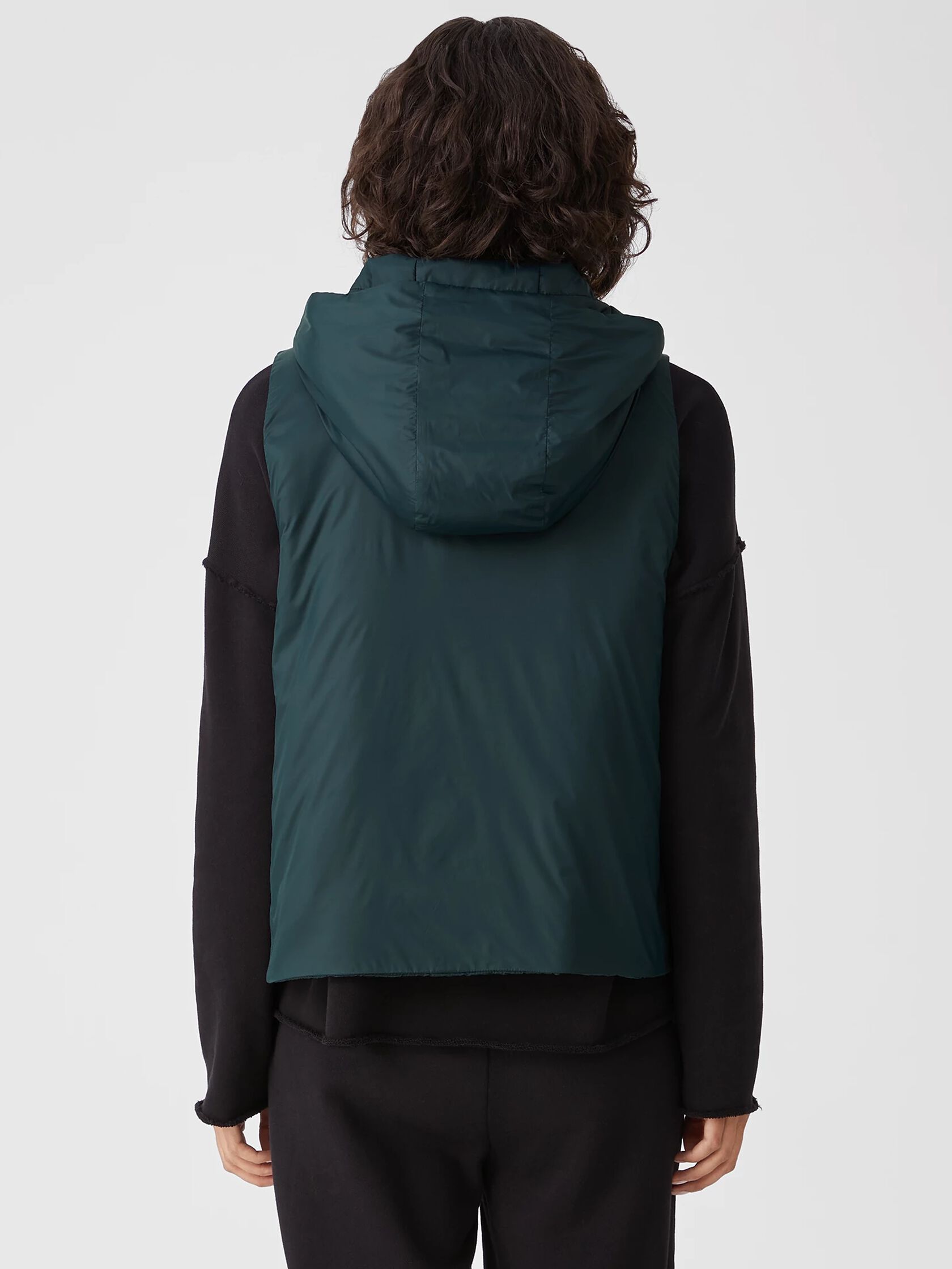 Eggshell Recycled Nylon Hooded Vest