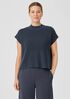 Organic Linen Cotton Mock Neck Top