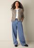 Cotton Stretch Denim Roomy Wide Trouser