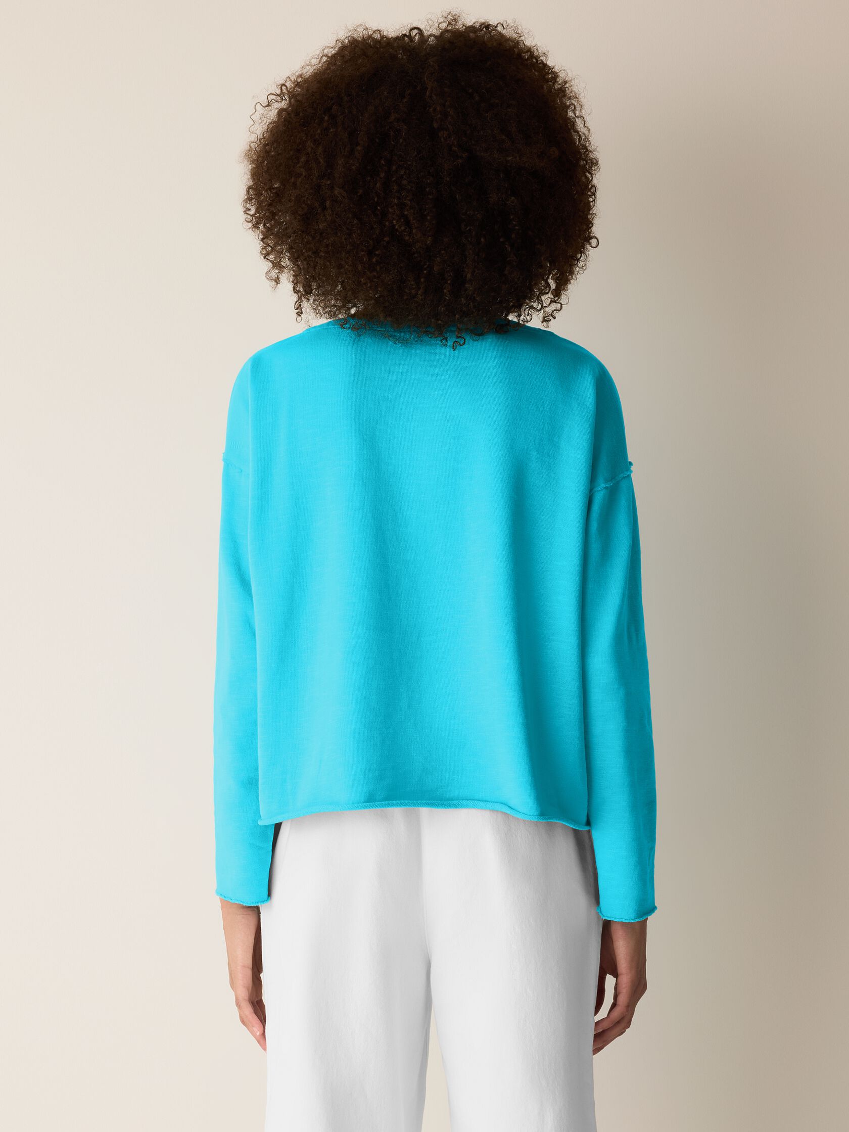 Garment-Dyed Organic Cotton Terry Bateau Neck Box-Top