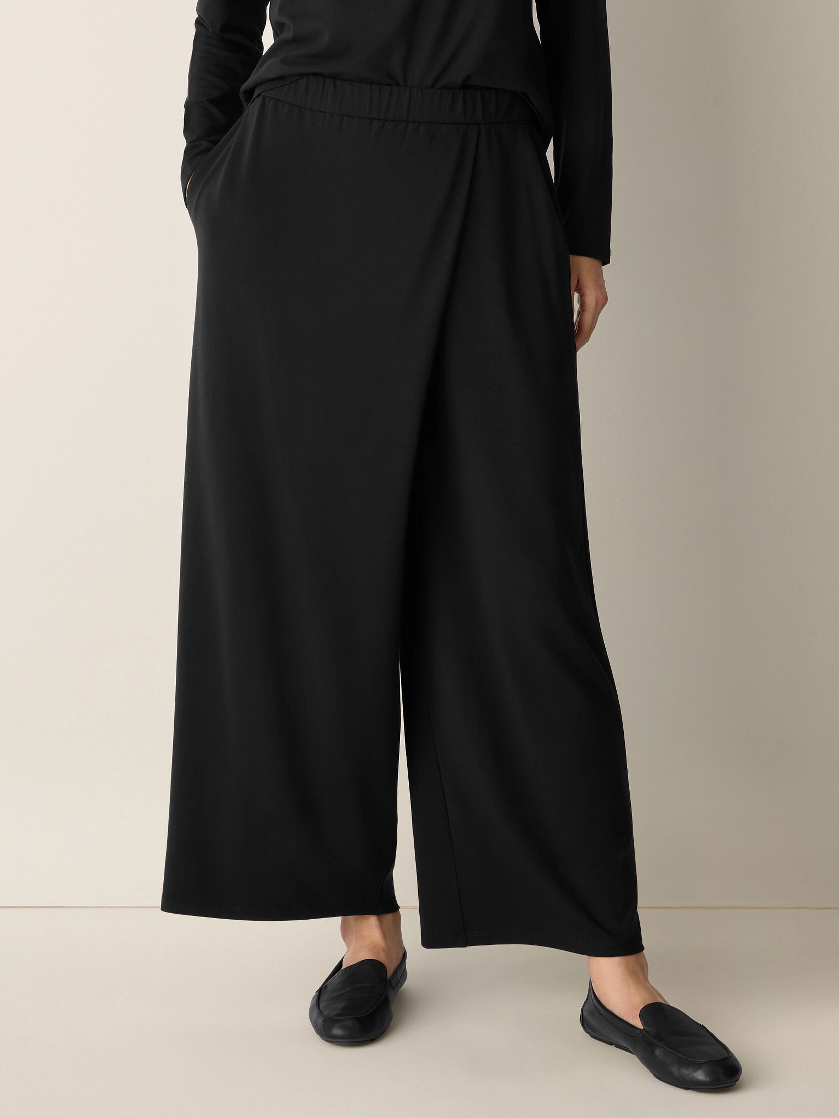 Stretch Jersey Knit Wrap Pant
