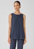 Silk Georgette Crepe Ballet Neck Tank