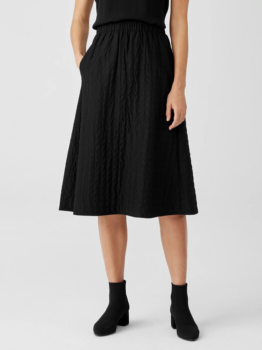 Smooth Silk Quilted A-Line Skirt