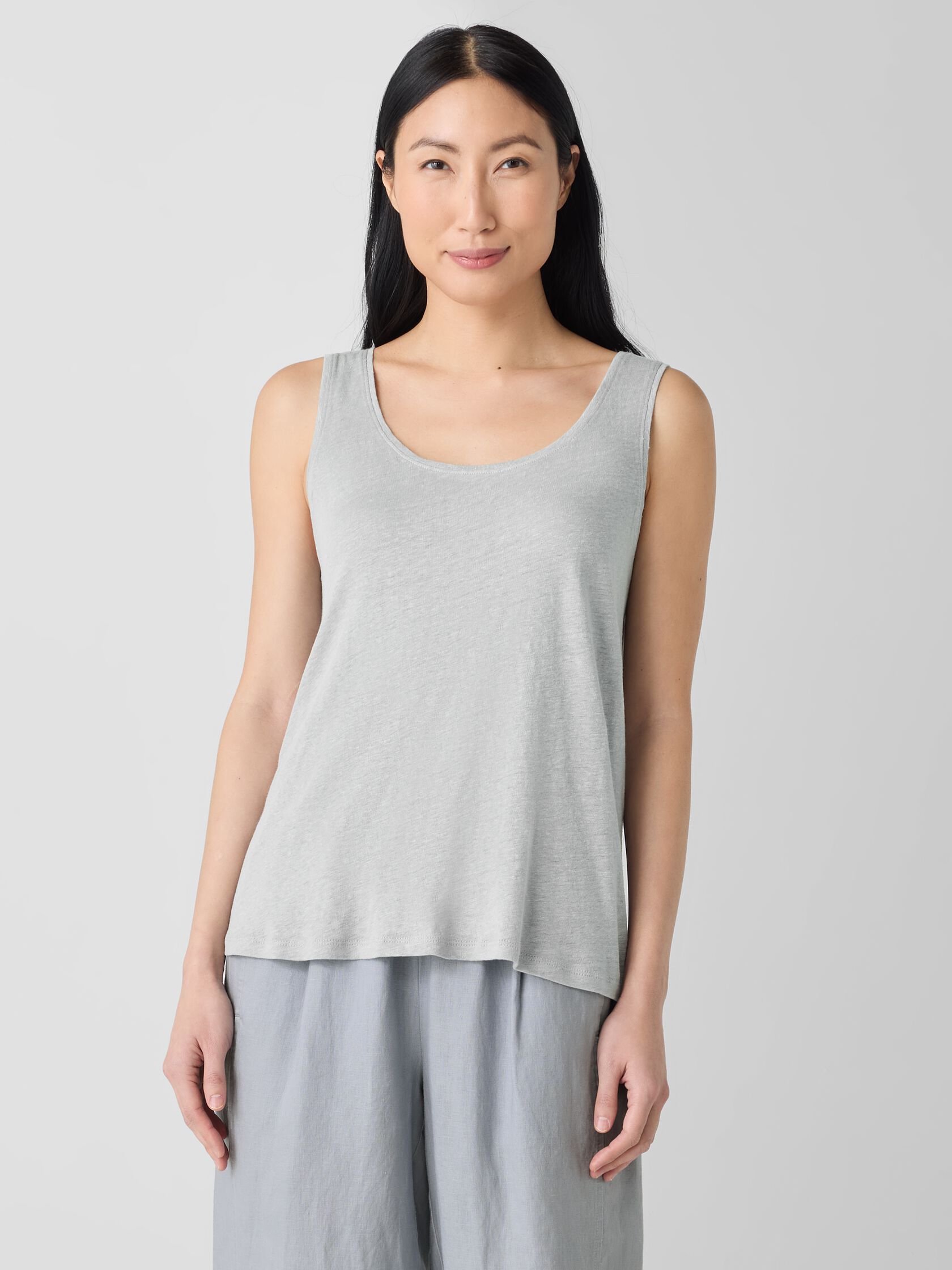 Organic Linen Jersey Scoop Neck Tank