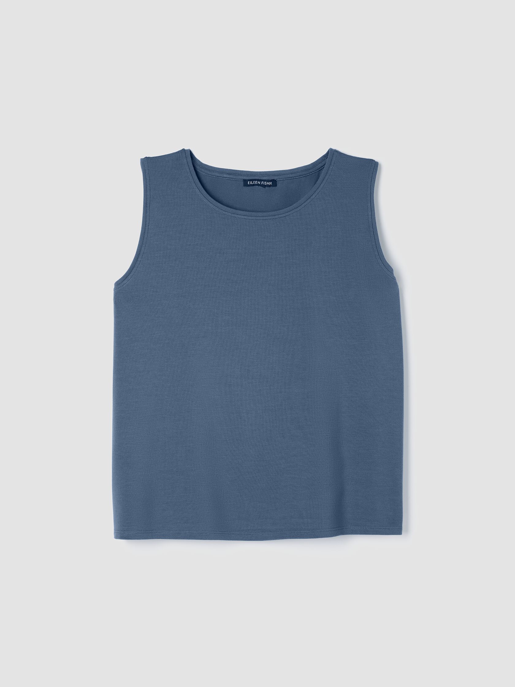 Stretch Jersey Knit Jewel Neck Tank