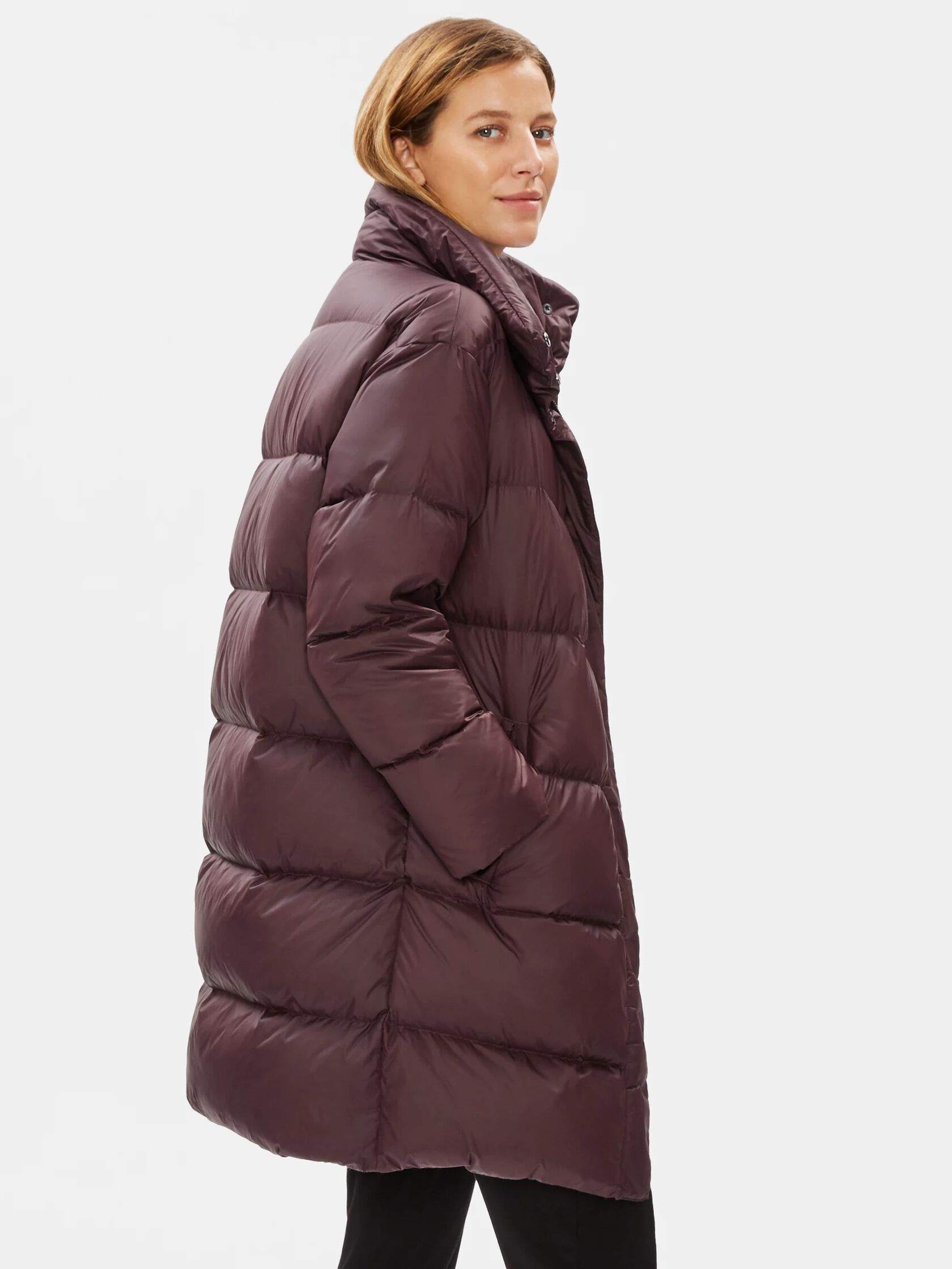 eileen fisher long down coat