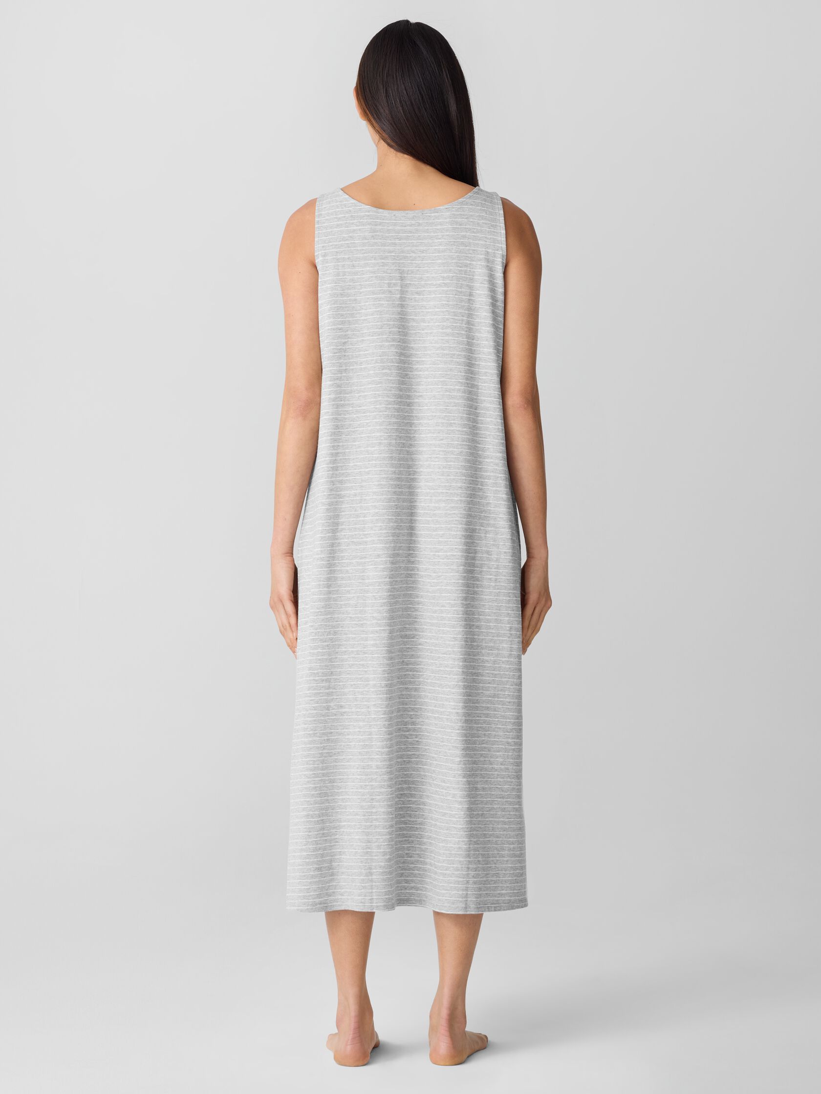 Striped Organic Cotton Jersey Tank Sleep Dress
