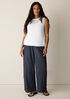 Airy Organic Cotton Twill Wide-Leg Pant