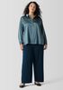 Stretch Silk Charmeuse Classic Collar Shirt