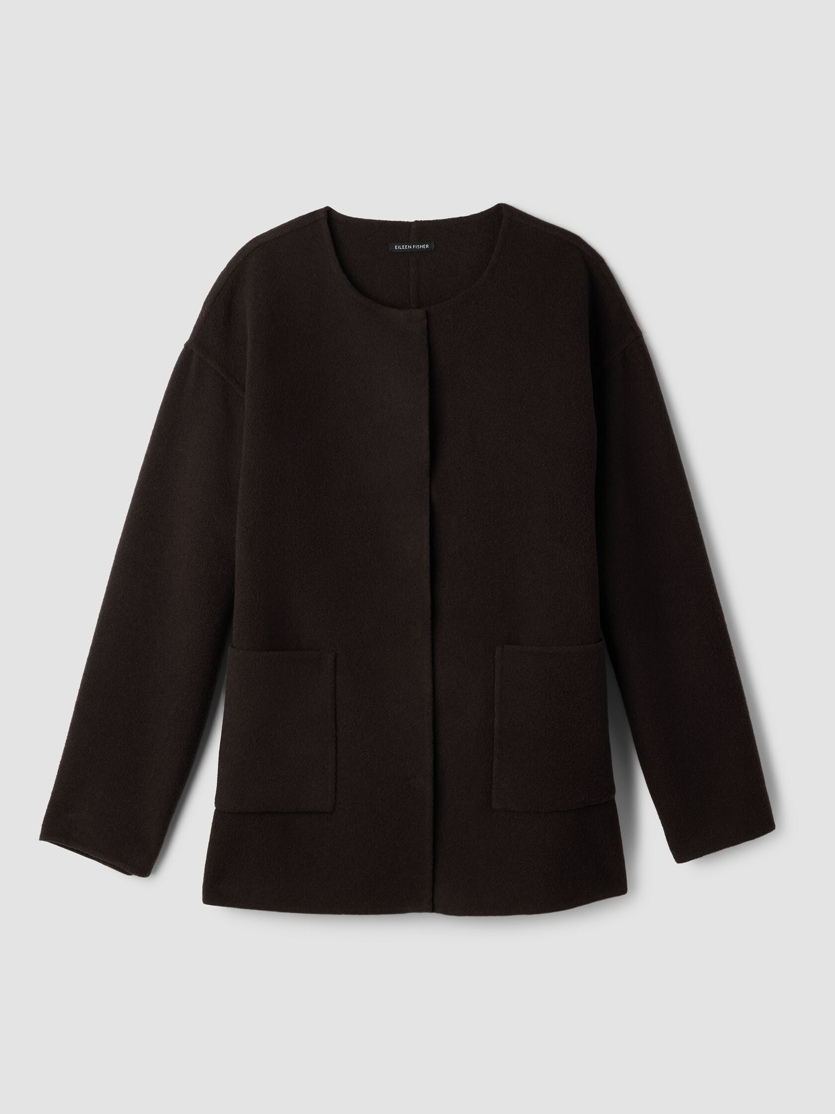 Doubleface Wool Cloud Round Neck Coat