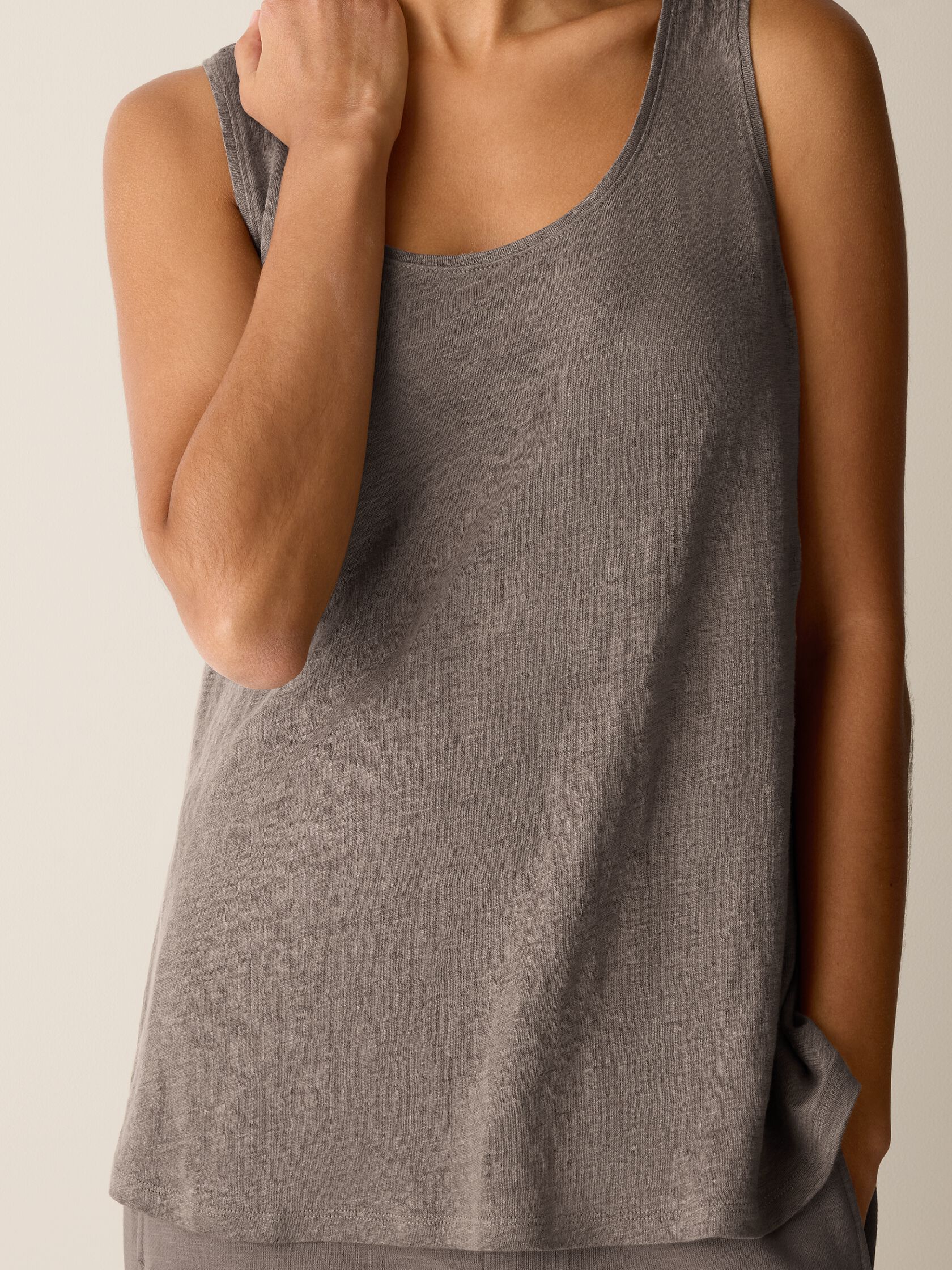 Organic Linen Jersey Scoop Neck Tank