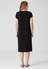 Stretch Silk Jersey Crew Neck Dress