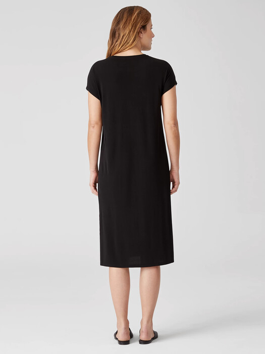 Stretch Silk Jersey Crew Neck Dress | EILEEN FISHER Stretch Silk Jersey Crew Neck Dress | EILEEN FISHER