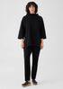 Lightweight Boiled Wool Funnel Neck Top in Regenerative Wool