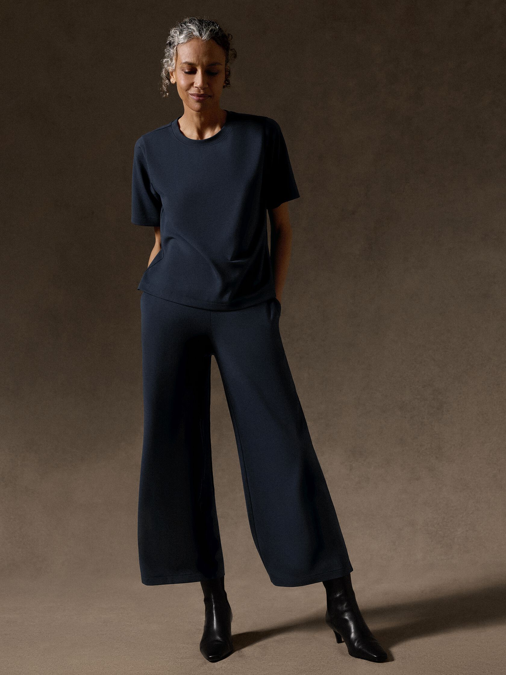 Extra-Fine Ponte Wide-Leg Pant