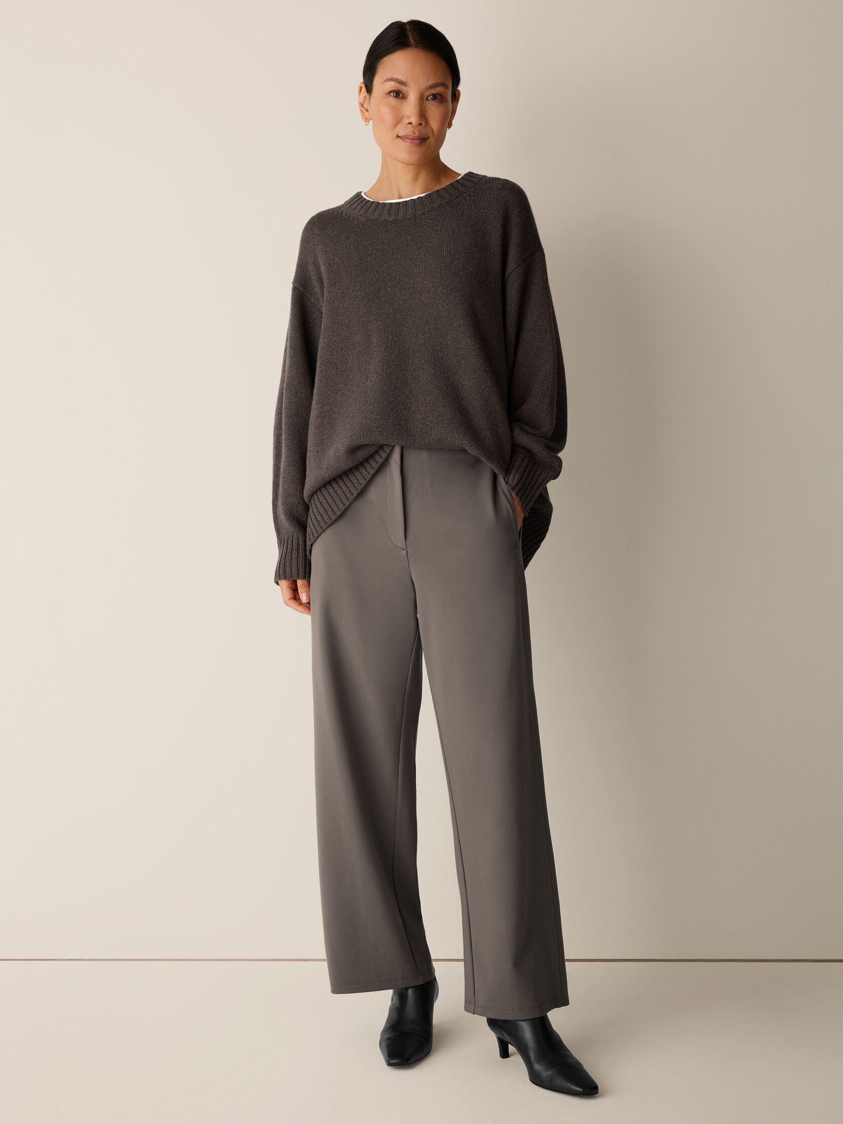 Washable Flex Ponte Wide-Leg Pant