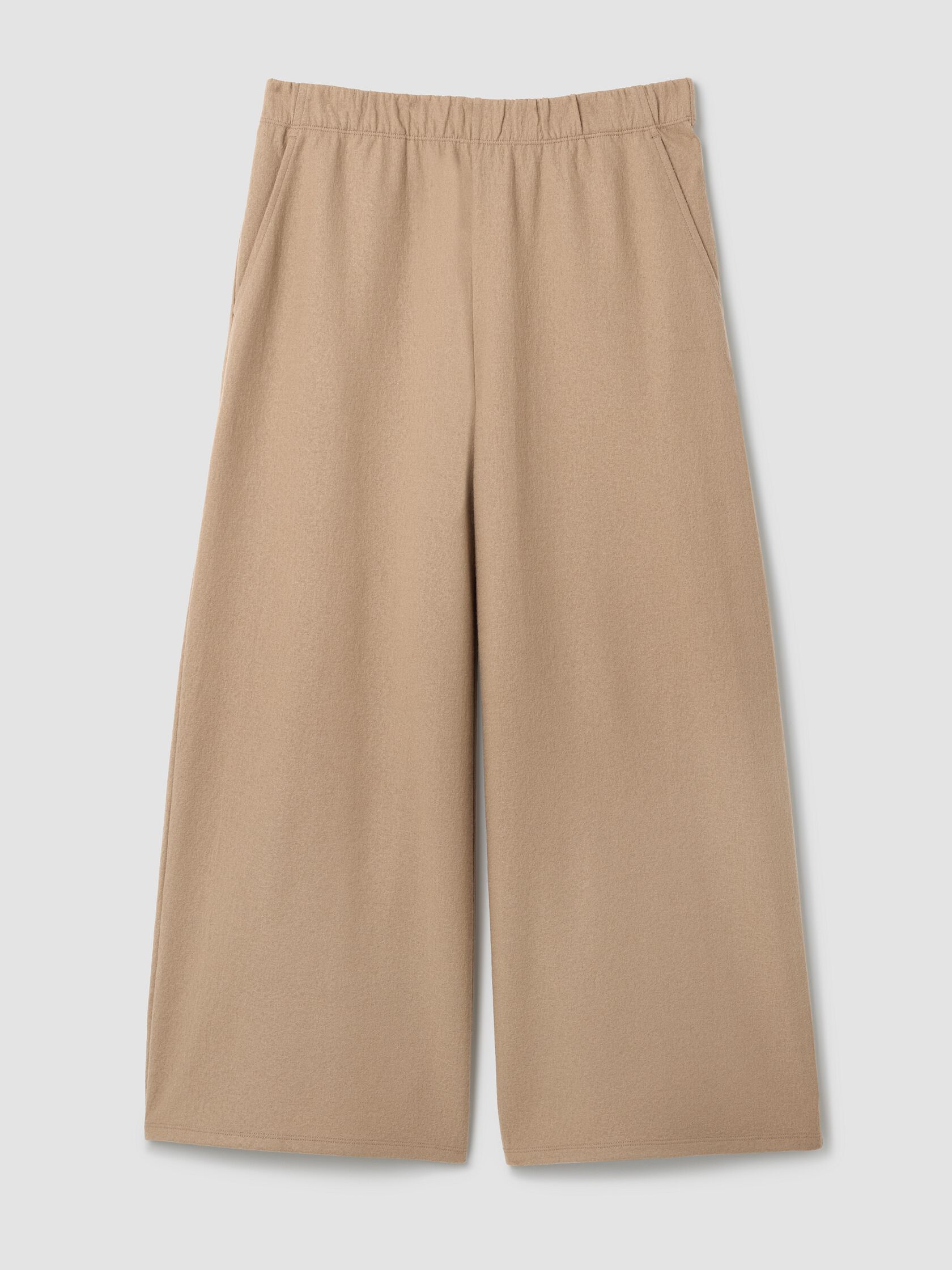 Felted Wool Jersey Wide-Leg Pant