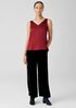 Stretch Silk Charmeuse V-Neck Tank